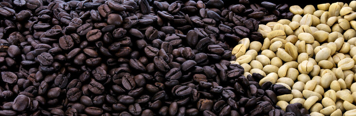 Black and White Coffee Beans