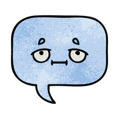 retro grunge texture cartoon speech bubble