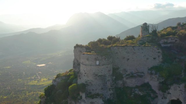 Footage with drone over the village of Gerace