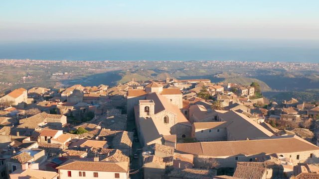 Footage with drone over the village of Gerace