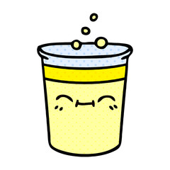quirky comic book style cartoon cup of lemonade
