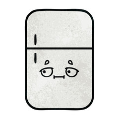 retro grunge texture cartoon fridge freezer