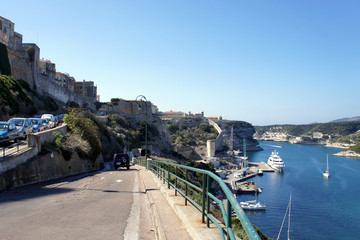 Bonifacio is an ancient fortress town on the southern coast of the island of Corsica.