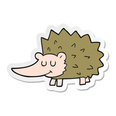 sticker of a cartoon hedgehog