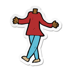 sticker of a cartoon female body