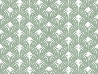 Seamless Imbricate Pattern, Green Background, Japanese Pattern, Vector Graphics, 鱗模様