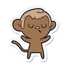 sticker of a cartoon monkey
