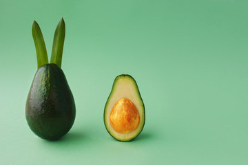 Traditional holiday decorative theme for vegetarian Easter. Creative card concept.