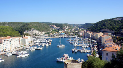 Fototapeta na wymiar Bonifacio Inner Harbor. Corsica.