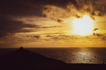 Sunset on cliffs