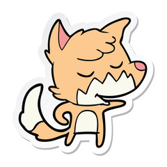 Fototapeta premium sticker of a friendly cartoon fox