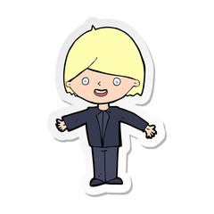 sticker of a cartoon happy man