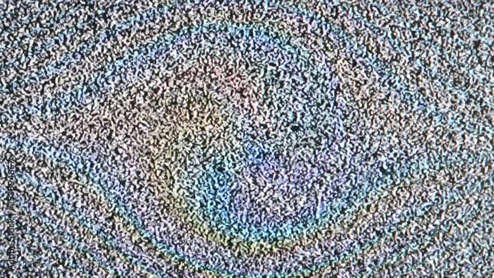 Poster television screen with static noise caused by bad signal reception
