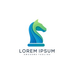 Obraz premium Abstract Chess Horse Concept illustration vector Design template