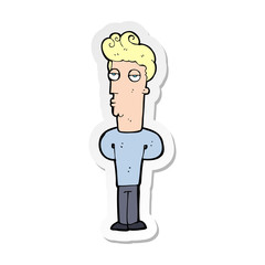 sticker of a cartoon bored man