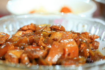Braised pork in brown sauce