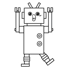 line drawing cartoon robot