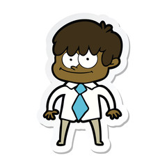 sticker of a happy cartoon man