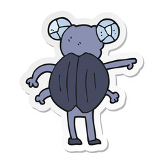 sticker of a cartoon pointing insect