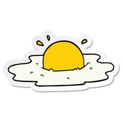 sticker of a cartoon fried egg