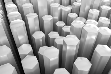 Fototapeta premium 3d rendering, white hexagon pillar