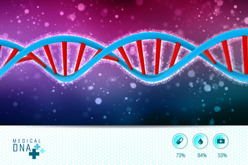 3d illustration of DNA structure. Medical science background