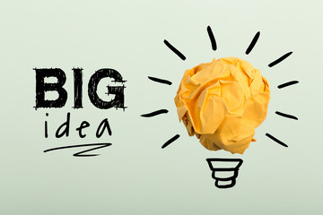 Concept Big Idea And Innovation With Paper Ball