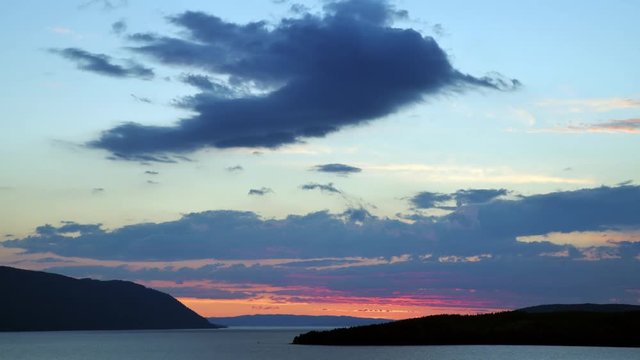 Sunset over ovean Noreay Timelapse 4K