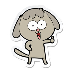 sticker of a cute cartoon dog