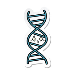 sticker of a cute cartoon DNA strand