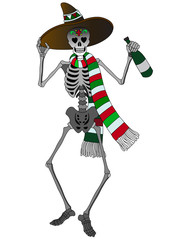 Fototapeta premium Art Skull Day of the dead. Hand drawing and make graphic vector.