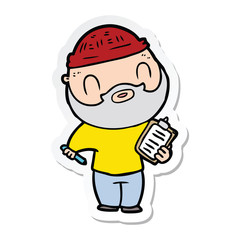 sticker of a cartoon bearded man