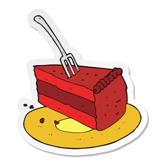 sticker of a cartoon cake