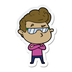sticker of a cartoon cool guy