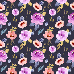 luxury floral watercolor seamless pattern