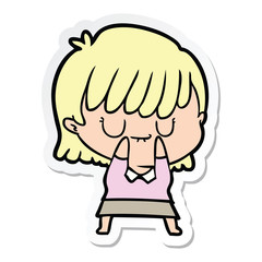 sticker of a cartoon woman