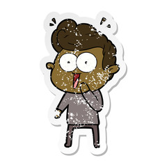distressed sticker of a cartoon man