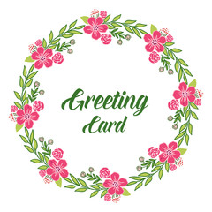 Vector illustration green leaf floral frame for lettering of greeting cards