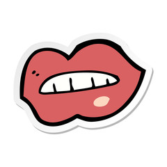 sticker of a cartoon lips