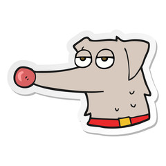 sticker of a cartoon dog with collar
