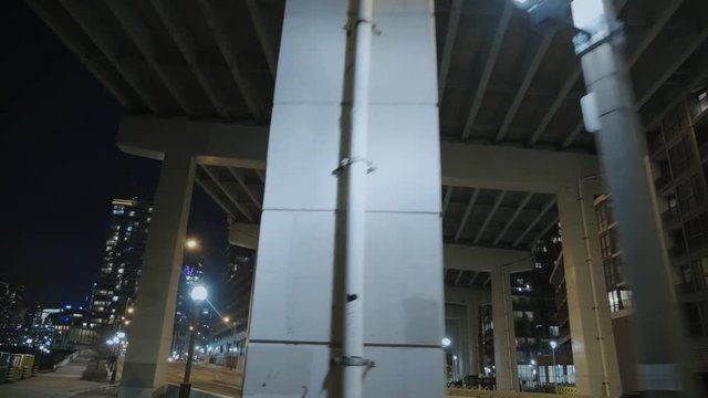 Going under a Highway Structure with Lights