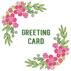Vector illustration green leaf floral frame for lettering of greeting cards