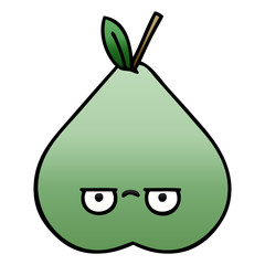 gradient shaded cartoon green pear
