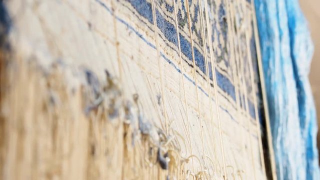 Textile of and woven rug in Khiva