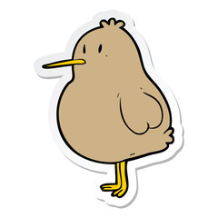 sticker of a cartoon kiwi bird