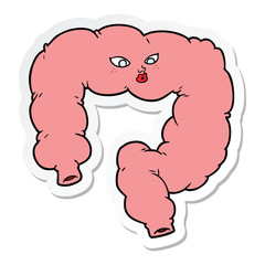 sticker of a cartoon colon