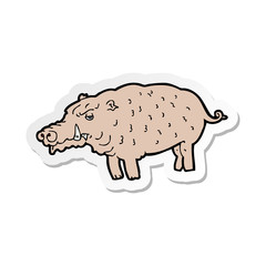 sticker of a cartoon hog