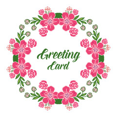 Vector illustration various shape pink flower frames blooms for greeting card