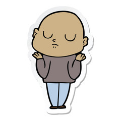 sticker of a cartoon bald man