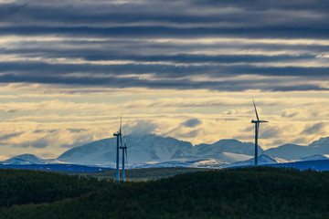 Kiruna, Sweden City views and wind turbines in  the iron mining town of Kiruna